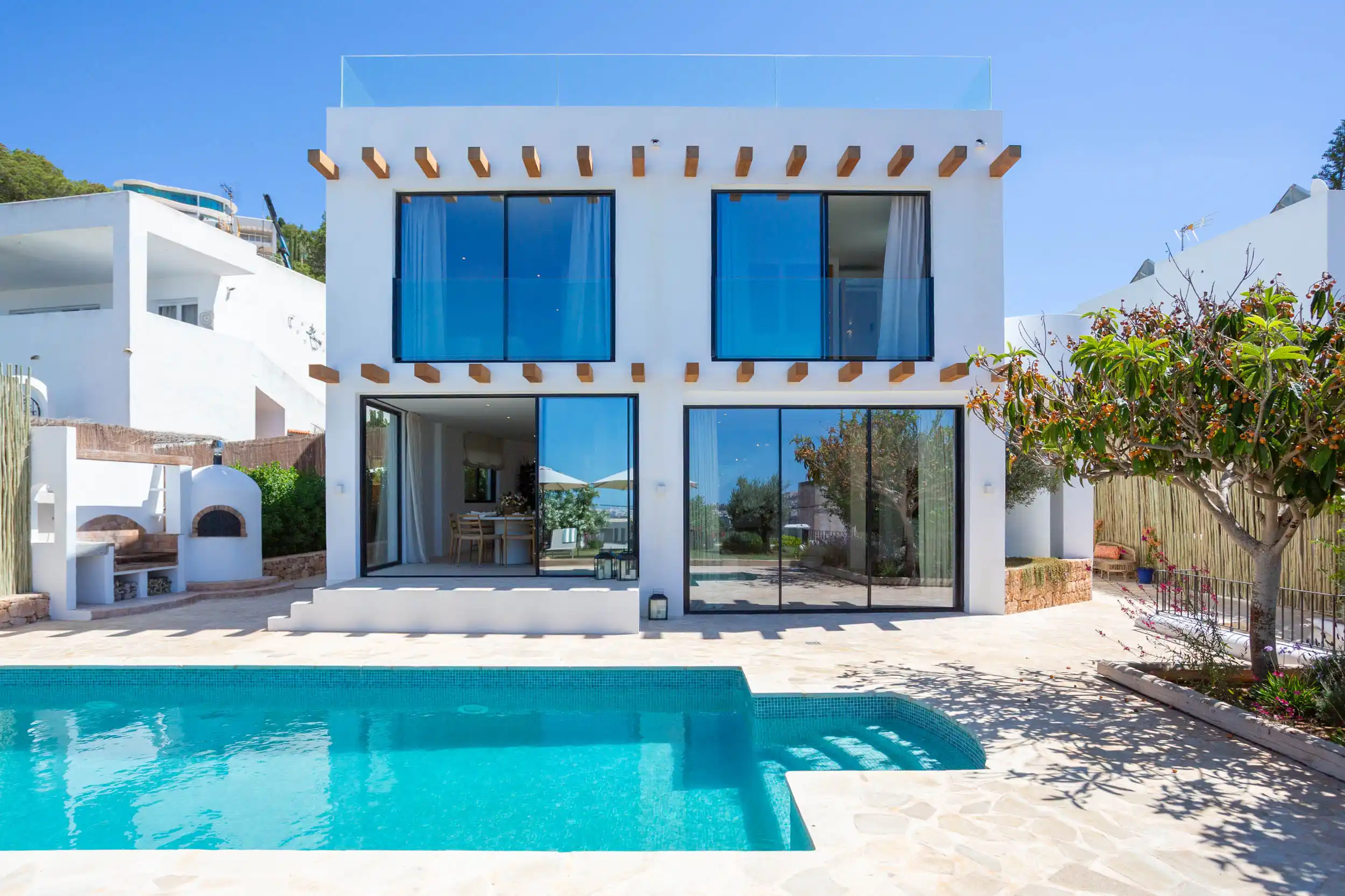 Villa Can Pont exterior view with pool